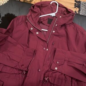JCrew rain jacket - maroon